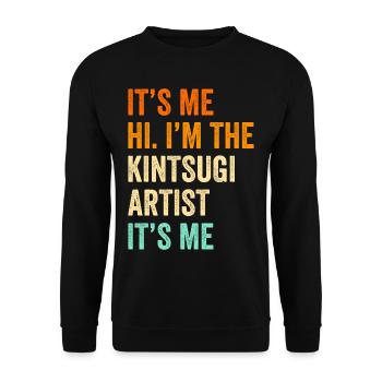 Conception japonaise de réparation de l’or Kintsukuroi - Sweat-shirt Unisexe - noir - Devant - Alina (178cm) & Michal (187cm)