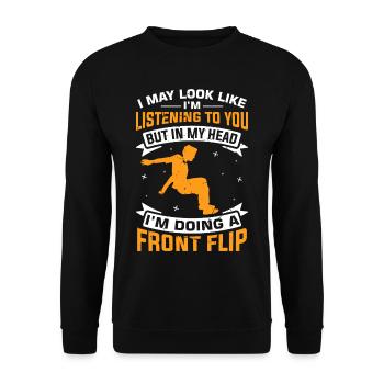 Funny parkour saying - Unisex Sweatshirt - black - Front - Alina (178cm) & Michal (187cm)