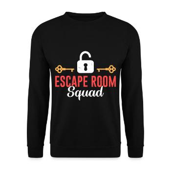 Funny Escape Room Saying - Unisex Sweatshirt - black - Front - Alina (178cm) & Michal (187cm)