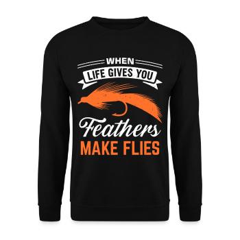 Drôle de dicton de montage de mouches - Sweat-shirt Unisexe - noir - Devant - Alina (178cm) & Michal (187cm)