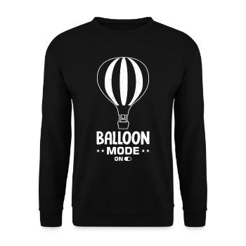 Witziger Heißluftballon Spruch - Unisex Pullover - Schwarz - Vorne - Alina (178cm) & Michal (187cm)
