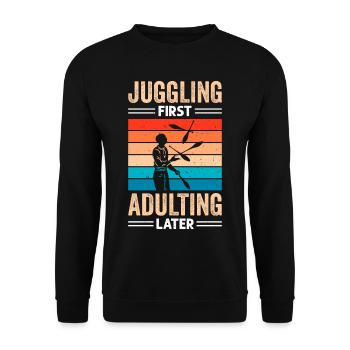Drôle de dicton de jonglerie - Sweat-shirt Unisexe - noir - Devant - Alina (178cm) & Michal (187cm)