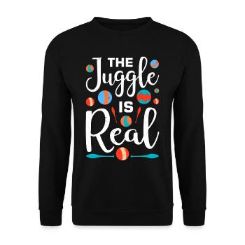 Drôle de dicton de jonglerie - Sweat-shirt Unisexe - noir - Devant - Alina (178cm) & Michal (187cm)
