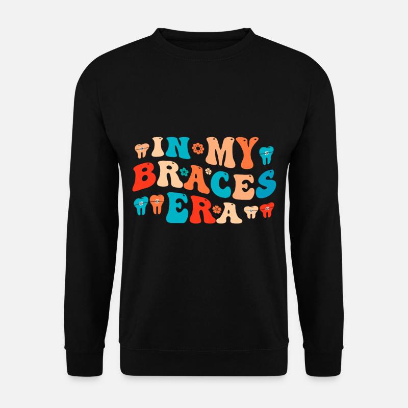 Witziger Zahnspangen Spruch - Unisex Pullover - Schwarz