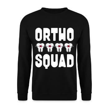 Zahnspange Kieferorthopäde - Unisex Pullover - Schwarz - Vorne - Alina (178cm) & Michal (187cm)