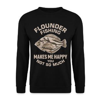 Flounder Fisherman Saying - Unisex Sweatshirt - black - Front - Alina (178cm) & Michal (187cm)