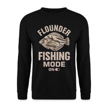 Flounder Fisherman Saying - Unisex Sweatshirt - black - Front - Alina (178cm) & Michal (187cm)