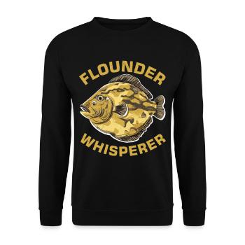 Flounder Fisherman Saying - Unisex Sweatshirt - black - Front - Alina (178cm) & Michal (187cm)