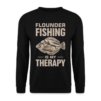 Flounder Fisherman Saying - Unisex Sweatshirt - black - Front - Alina (178cm) & Michal (187cm)