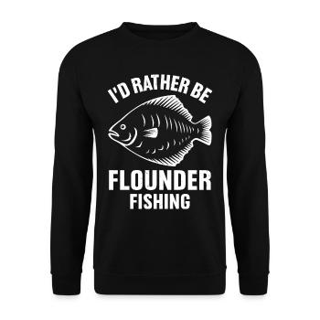 Flounder Fisherman Saying - Unisex Sweatshirt - black - Front - Alina (178cm) & Michal (187cm)
