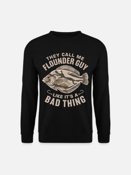 Flunder Fischer Spruch - Unisex Pullover - Schwarz