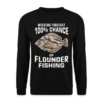 Flounder Fisherman Saying - Unisex Sweatshirt - black - Front - Alina (178cm) & Michal (187cm)