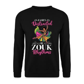 Witziger Zouk Tänzer Spruch - Unisex Pullover - Schwarz - Vorne - Alina (178cm) & Michal (187cm)