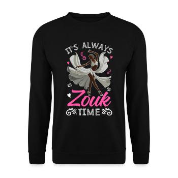 Witziger Zouk Tänzer Spruch - Unisex Pullover - Schwarz - Vorne - Alina (178cm) & Michal (187cm)