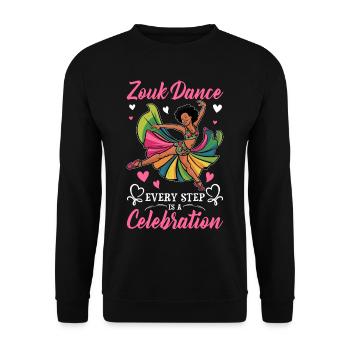 Witziger Zouk Tänzer Spruch - Unisex Pullover - Schwarz - Vorne - Alina (178cm) & Michal (187cm)