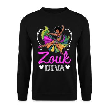 Funny Zouk Dancer Saying - Unisex Sweatshirt - black - Front - Alina (178cm) & Michal (187cm)