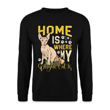 Drôle de chat Sphynx Dicton - Sweat-shirt Unisexe - noir - Devant - Alina (178cm) & Michal (187cm)