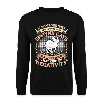 Drôle de chat Sphynx Dicton - Sweat-shirt Unisexe - noir - Devant - Alina (178cm) & Michal (187cm)