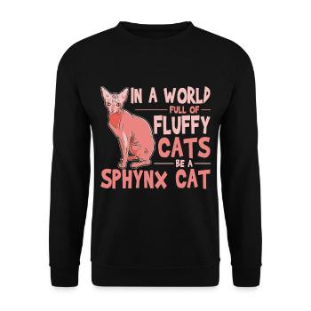 Drôle de chat Sphynx Dicton - Sweat-shirt Unisexe - noir - Devant - Alina (178cm) & Michal (187cm)