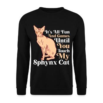 Drôle de chat Sphynx Dicton - Sweat-shirt Unisexe - noir - Devant - Alina (178cm) & Michal (187cm)