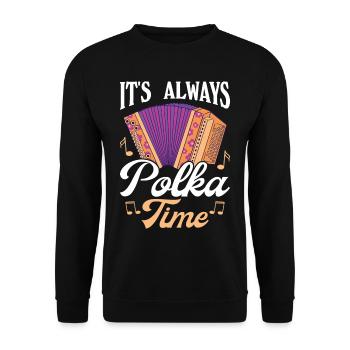 Funny Polka Saying - Unisex Sweatshirt - black - Front - Alina (178cm) & Michal (187cm)