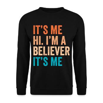Catholic Religion Church Bible Jesus - Unisex Sweatshirt - black - Front - Alina (178cm) & Michal (187cm)