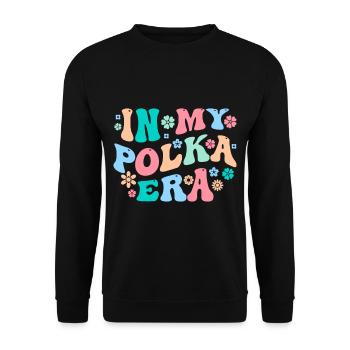 Funny Polka Saying - Unisex Sweatshirt - black - Front - Alina (178cm) & Michal (187cm)