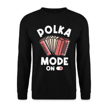 Funny Polka Saying - Unisex Sweatshirt - black - Front - Alina (178cm) & Michal (187cm)