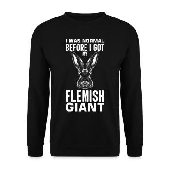 Flemish Giant Rabbit Rabbit Rabbit - Unisex Sweatshirt - black - Front - Alina (178cm) & Michal (187cm)