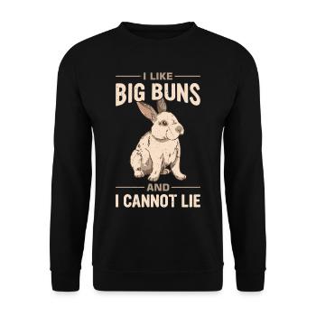 Flemish Giant Rabbit Rabbit Rabbit - Unisex Sweatshirt - black - Front - Alina (178cm) & Michal (187cm)
