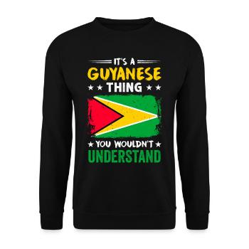 Stolzer Guyanese - Unisex Pullover - Schwarz - Vorne - Alina (178cm) & Michal (187cm)