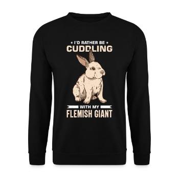 Flemish Giant Rabbit Rabbit Rabbit - Unisex Sweatshirt - black - Front - Alina (178cm) & Michal (187cm)