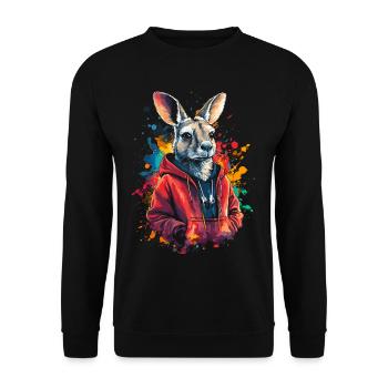 Hip Hop Kangourou Vintage Streetwear urbain - Sweat-shirt Unisexe - noir - Devant - Alina (178cm) & Michal (187cm)