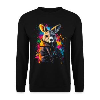 Hip Hop Kangourou Vintage Streetwear urbain - Sweat-shirt Unisexe - noir - Devant - Alina (178cm) & Michal (187cm)