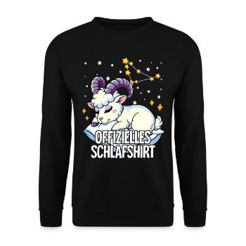Official Sleep Shirt Zodiac Capricorn - Unisex Sweatshirt - black - Front - Alina (178cm) & Michal (187cm)
