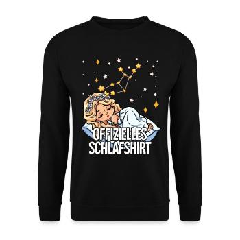 Chemise de nuit officielle signe du zodiaque Vierge - Sweat-shirt Unisexe - noir - Devant - Alina (178cm) & Michal (187cm)