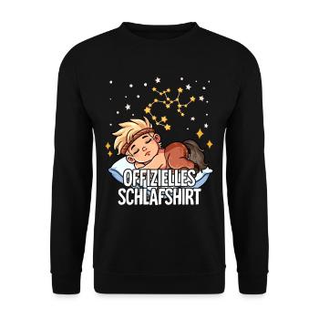 Chemise de sommeil officielle du zodiaque Sagittaire - Sweat-shirt Unisexe - noir - Devant - Alina (178cm) & Michal (187cm)