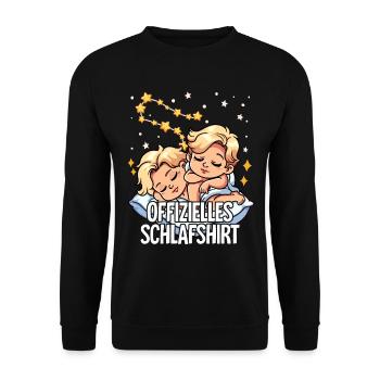 Chemise de nuit officielle Zodiac Gemini - Sweat-shirt Unisexe - noir - Devant - Alina (178cm) & Michal (187cm)