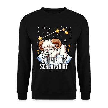 Chemise de nuit officielle signe du zodiaque Bélier - Sweat-shirt Unisexe - noir - Devant - Alina (178cm) & Michal (187cm)