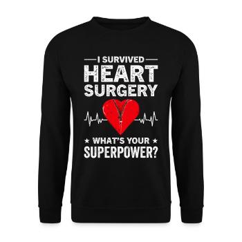 Pontage cardiaque Crise cardiaque Chirurgie cardiaque - Sweat-shirt Unisexe - noir - Devant - Alina (178cm) & Michal (187cm)