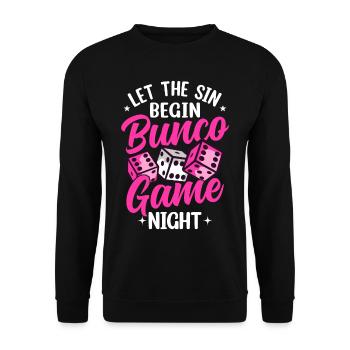 Bunco Night Flamingo Bunco Group Bunco Player - Unisex Sweatshirt - black - Front - Alina (178cm) & Michal (187cm)