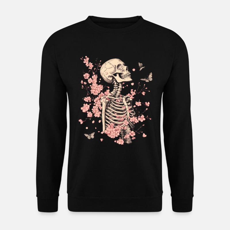Fleurs squelettes - Sweat-shirt Unisexe - noir