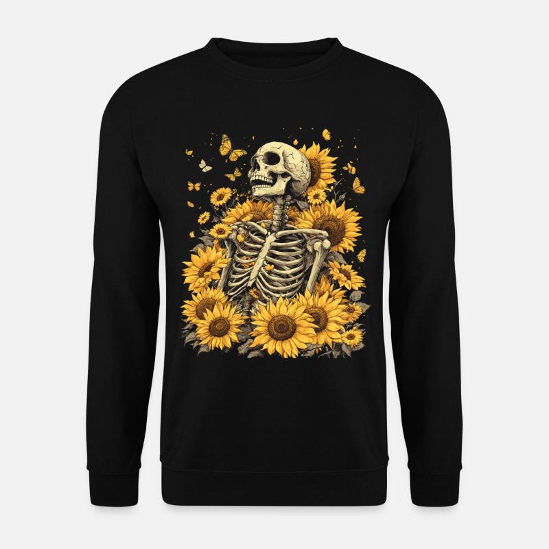 Fleurs squelettes - Sweat-shirt Unisexe - noir