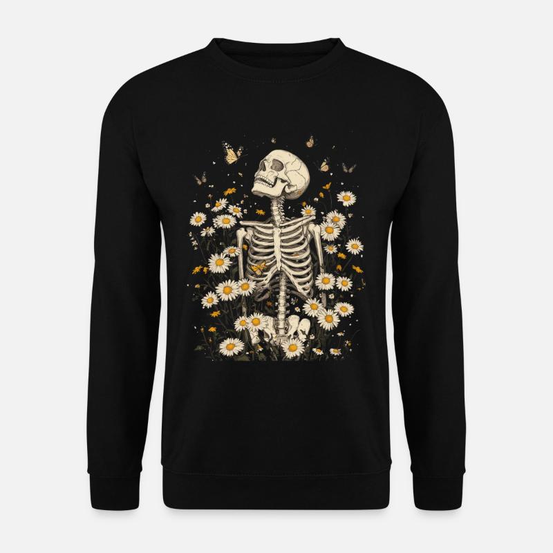 Skeleton Flowers - Unisex Sweatshirt - black