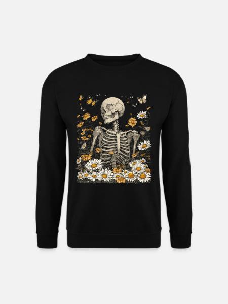 Skeleton Flowers - Unisex Sweatshirt - black