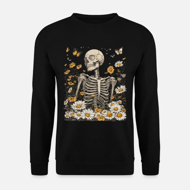 Fleurs squelettes - Sweat-shirt Unisexe - noir