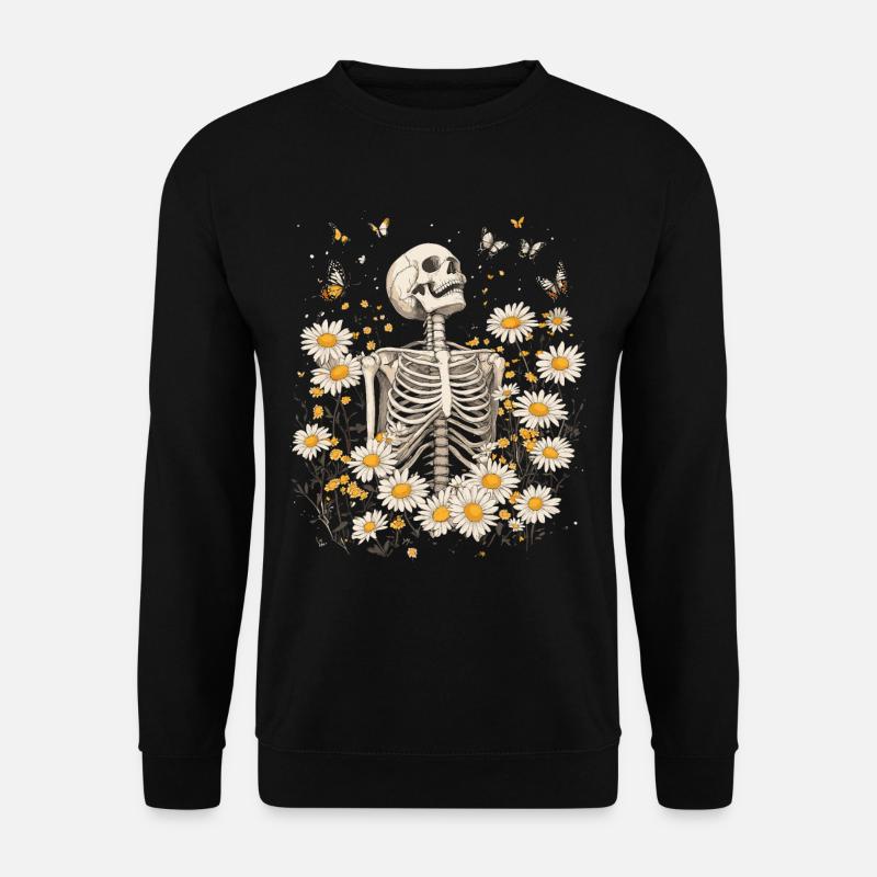 Skeleton Flowers - Unisex Sweatshirt - black