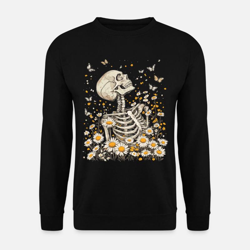 Skeleton Flowers - Unisex Sweatshirt - black
