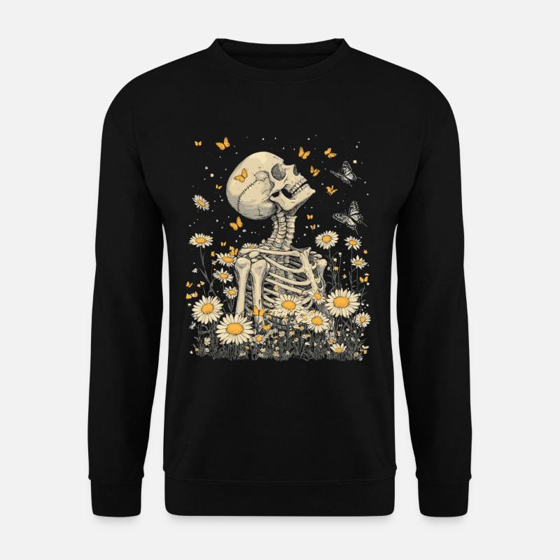 Skeleton Flowers - Unisex Sweatshirt - black
