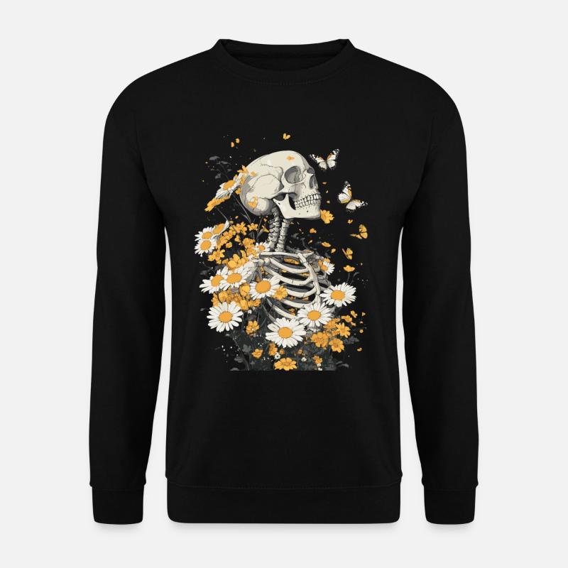 Fleurs squelettes - Sweat-shirt Unisexe - noir